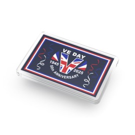 VE Day 80th Anniversary Commemorative Fridge Magnet, 7.5 cm x 5 cm, Union Jack Design, 1945-2025