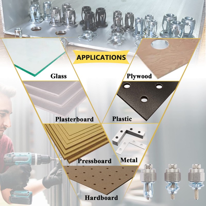 10Pcs Stainless Steel M5 Jack Nut Threaded Insert Petal Nuts