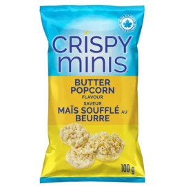 CRISPY MINIS Quaker Crispy Minis Butter Popcorn Flavor Brown Rice Chips, 100g