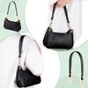 PH PandaHall 20 Inch Black Genuine Leather Purse Strap Bag