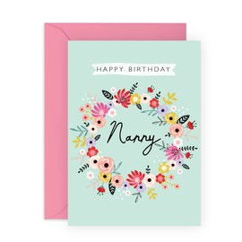 Central 23 Grandma Birthday Card - Pretty Nanny Birthday Card - Sweet Gifts for Her - From Grandson and Granddaughter - Comes With Fun Stickers