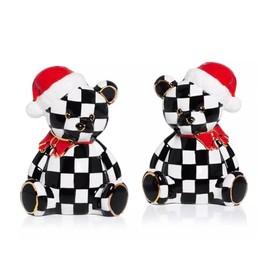 MACKENZIE-CHILDS Courtly Santa Bear Salt & Pepper Set