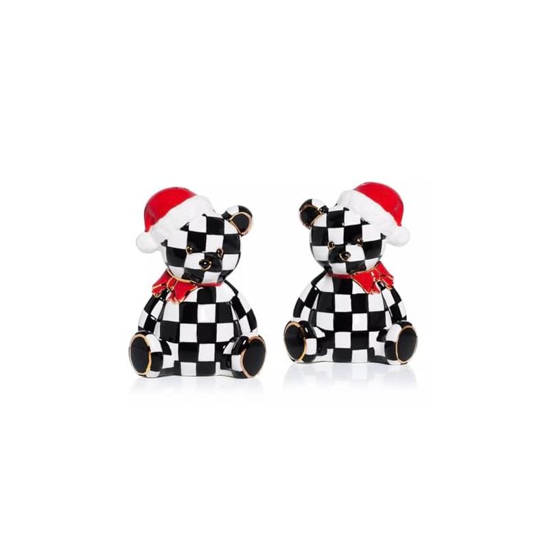 MACKENZIE-CHILDS Courtly Santa Bear Salt & Pepper Set
