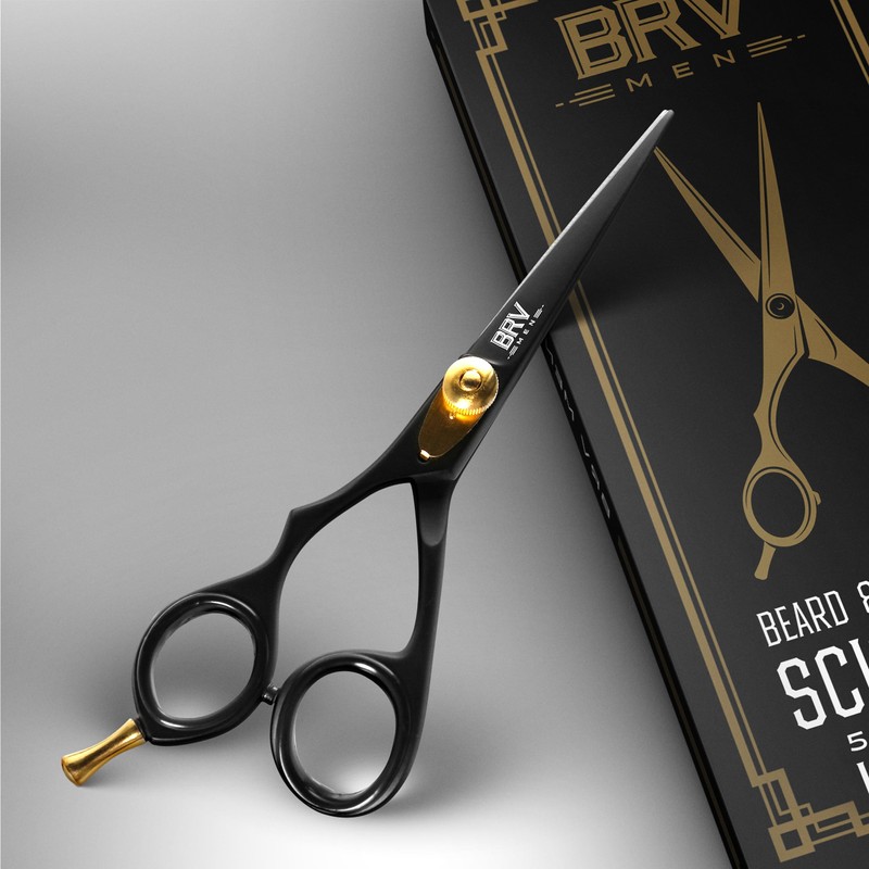 LEFT HANDED Razor Sharp Mustache & Beard Scissors - 5.5"
