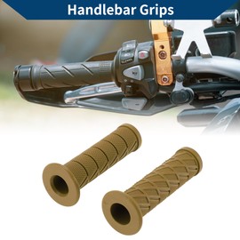 Hihaha 7/8" 22mm 15/16" 24mm Universal Motorcycle Hand Grips Cover Non Slip Rubber Handlebar Grips for Motorcycle Scooter Bicycle Khaki 1 Pair
