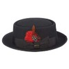 Scala Men's Wool Felt Porkpie Hat, Black, Large