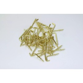 Unbranded 1" Screw Eye Hooks Self Tapping Screw-in Hanger Hooks L Shape Plate  Gold 50pcs