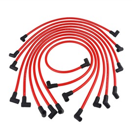 JDMON 10.5mm Spark Plug Wires Compatible with Chevy 350 400 327 305 307 383 SBC 454 348 366 396 402 409 427 496 502 572 632 BBC V8 Ignition Wires Red