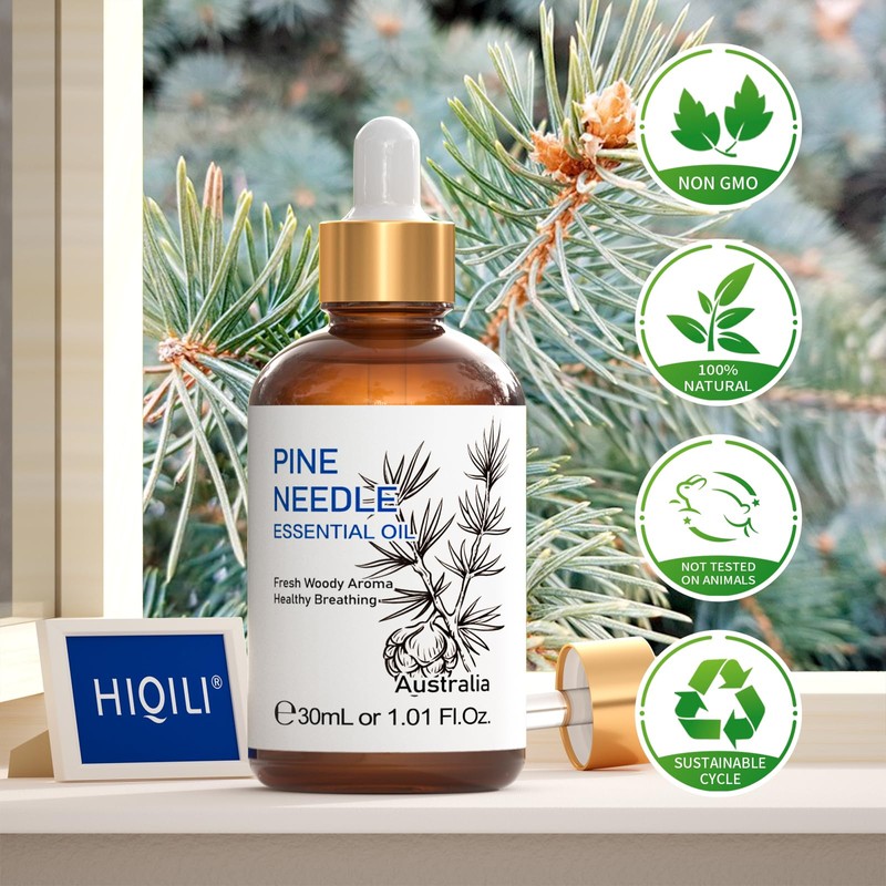 HIQILI Pine Needle Essential Oil, Strong Fresh Woody Fragrance for