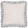 furn. Lulah Block Printed Ruffle Cushion Cover - Linen/Blue -
