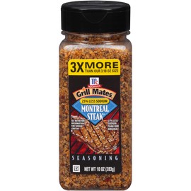 McCormick 25% Less Sodium Montreal Steak Seasoning, 10 OZ (Pack of 1)