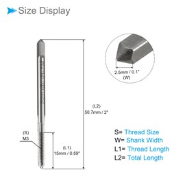 CoCud Metric Machine Tap Set, M3 x 0.5 Thread Size, HSS 4 Straight Flute Threading Tools - (Applications: Drilling, Tapping, Cutting) 2 Pieces