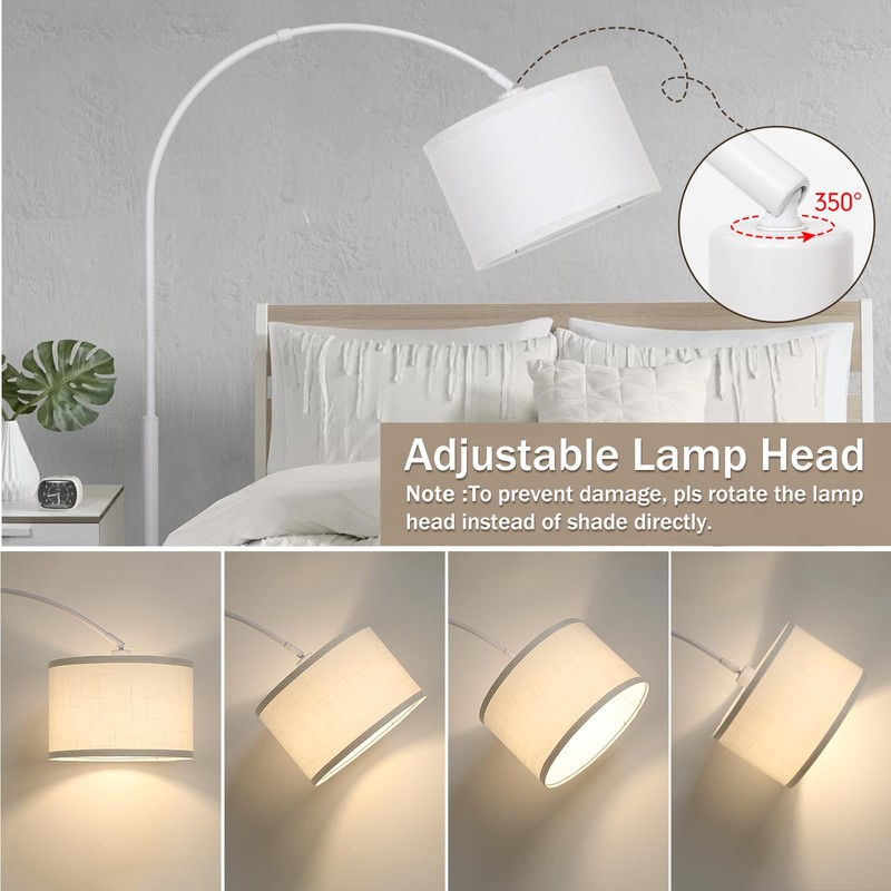 Seaside village Standing Lamp for Living Room, Dimmable Arc Floor