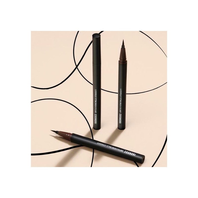 COSNORI Super Proof Fitting Brush Eyeliner - #01 Black