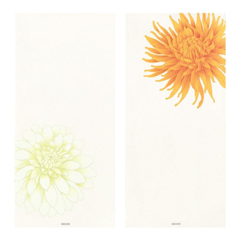 Midori 89568006 Single Pencil Notebook, Autumn Letter, 4 Patterns, Dahlia
