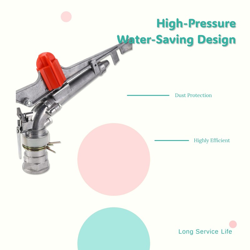 2" Water Spray Gun, Large-Area Irrigation Spray Gun Sprinkler, 360°