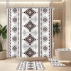 4PCS Western Aztec Shower Curtain Set Abstract Bathroom Set with