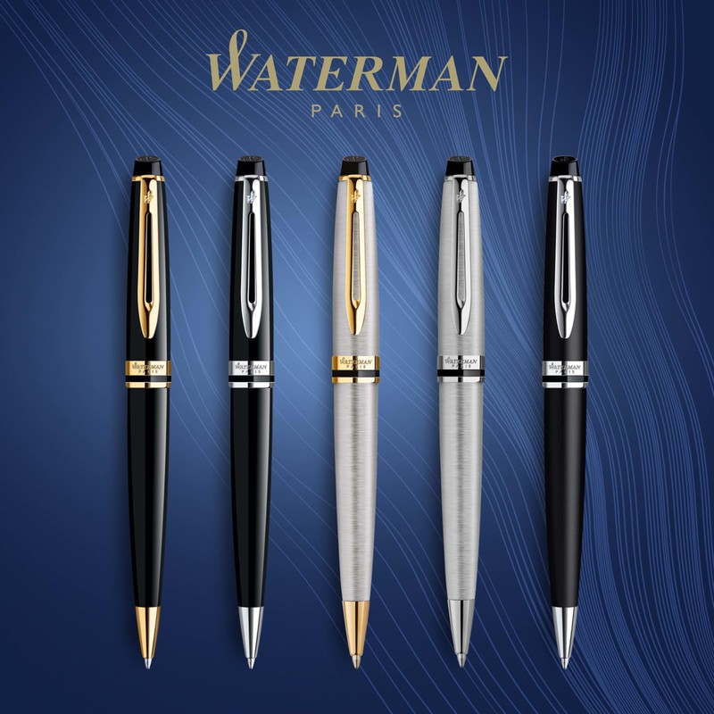 Waterman Expert Ballpoint Pen, Gloss Black with Chrome Trim, Medium