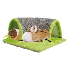 Amakunft Guinea Pig Tunnel Bed and Hideaway, Detachable & Movable Guinea Pig Tunnels and Tubes for Cage, Soft Wool Small Animal Tunnel for Guinea Pig, Hamster, Rat, Hedgehog, Chinchilla