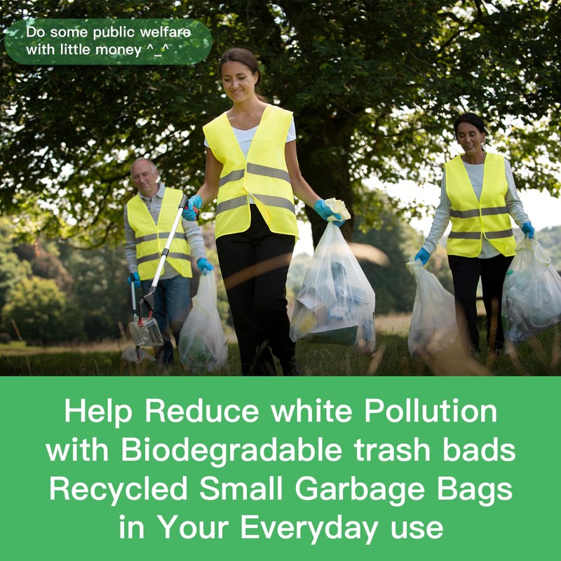 Small White Trash-Bags Bathroom 4 Gallon - Compostable Garbage Bags