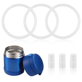 3pcs Food Jar Gaskets, Silicone Replacement O Ring with 3 Replacement Elastic Columns Replacement Lid Seals Food Jar Replacements Compatible with Thermos Funtainer 10 oz Food Jar