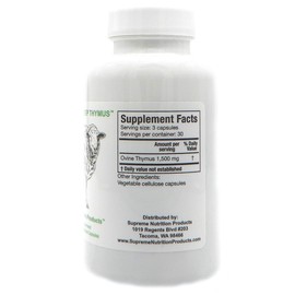 Supreme Nutrition Sheep Thymus - 100% Grass Fed and Finished in New Zealand, 90 Capsules of Pure Ovine Thymus