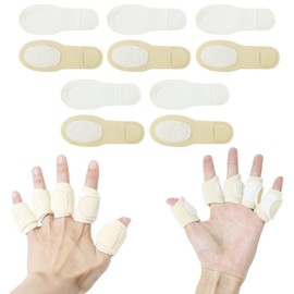 10Pcs Castor Oil Pack Wrap for Fingers, Castor Oil Compress Wrap - Soft Fabric Compress Pads for Finger, Soft Cotton, Self Adhesive Adjustable Finger Wraps