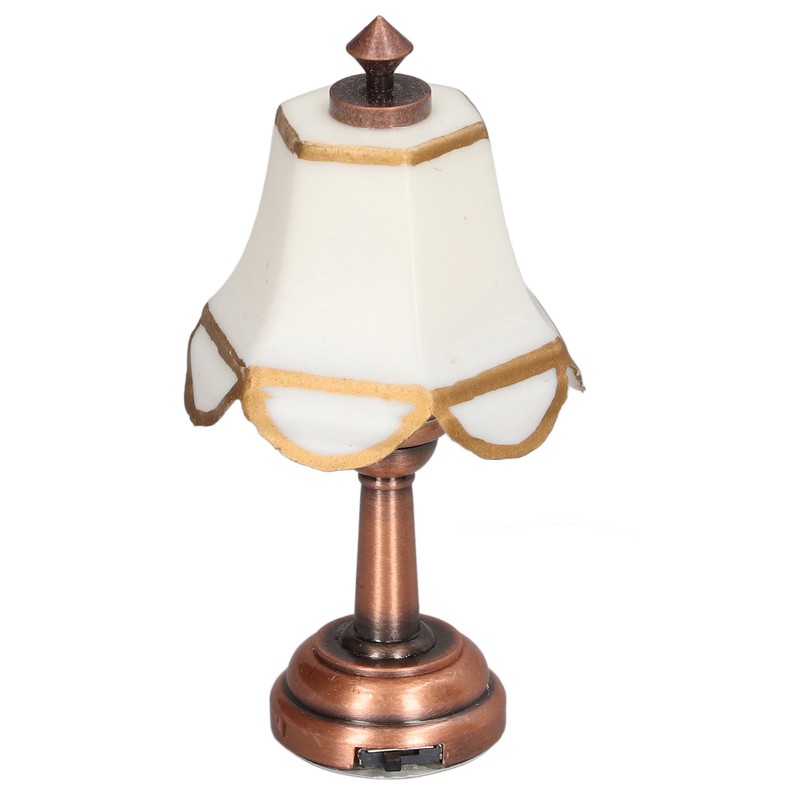 Miniature Lamp 1/12 Scale White 6cm Overall Height Battery Operated