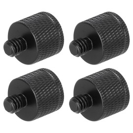 MECCANIXITY 4Pcs Mic Stand Adapter 3/8 Female to M8 Male Thread Screw Adapter Aluminum Alloy for Microphone Tripod Stand Mount Black