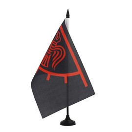 AZ FLAG - God Odin Table Flag 21 x 14 cm - Small Flag Nordic Mythology Office 100% Polyester with 25 cm Pole and Black Plastic Base