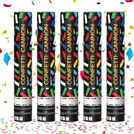 ZOYDP 5 PCS Confetti Cannons, Confetti Cannons Biodegradable 30cm, Multi Colour Confetti, Confetti Cannons Large, confetti poppers for Christmas, Weddings, Birthdays, Party, Celebrations, Anniversary