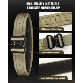MOVEMINGLE Molle Battle Belt – War Belt Battle Belts Tactical Gun Belt Duty Belt 2” Quick-Release Military Combat Belt Khaki S