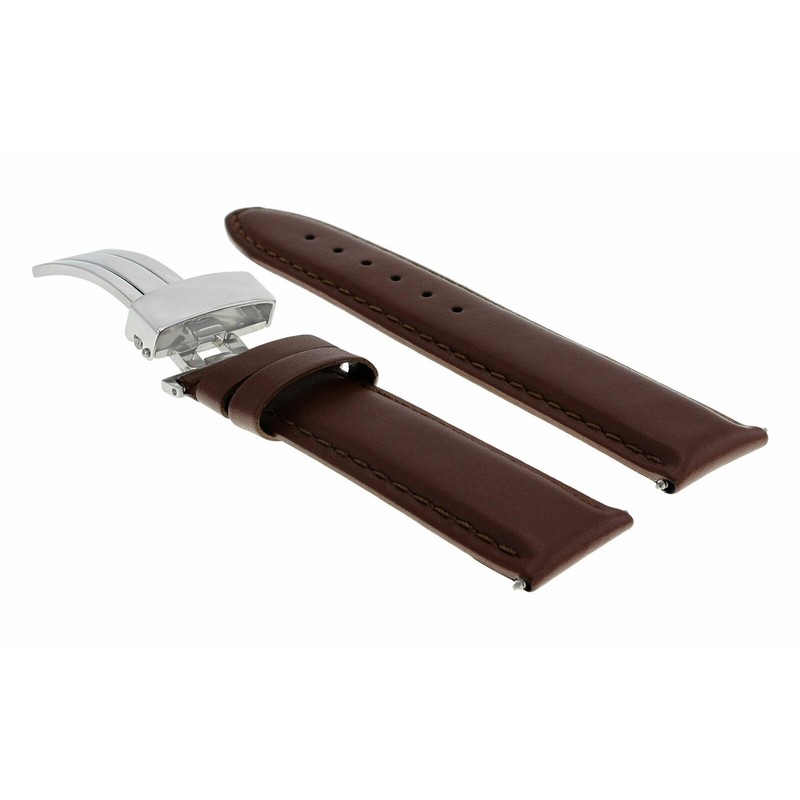 Ewatchparts 18-24mm Genuine Leather Watch Band Strap Smooth With Deployment