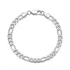 LuxGoth Stainless Steel Figaro Link Chain Bracelet Diamond-Cut Figaro Chain