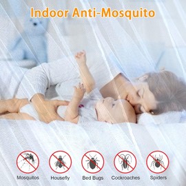 Uadme Three Side Openings Mosquitos Net, Luxury Four Corner Princess Bed Canopy Netting Large Size Travel Mosquitos Net for Bedding Ideal Bedroom Decor and Mosquitos Protection (150 * 200 * 200)