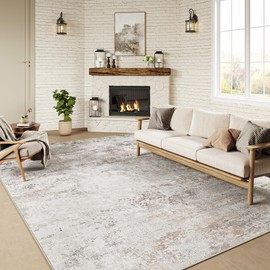 HUGEAR 6x9 Washable Rugs Large Area Rug Indoor Accent Rug Abstract Non Slip Low Pile Carpet Distressed Throw Aesthetic Rug for Bedroom Living Room Office Dining Room Kitchen