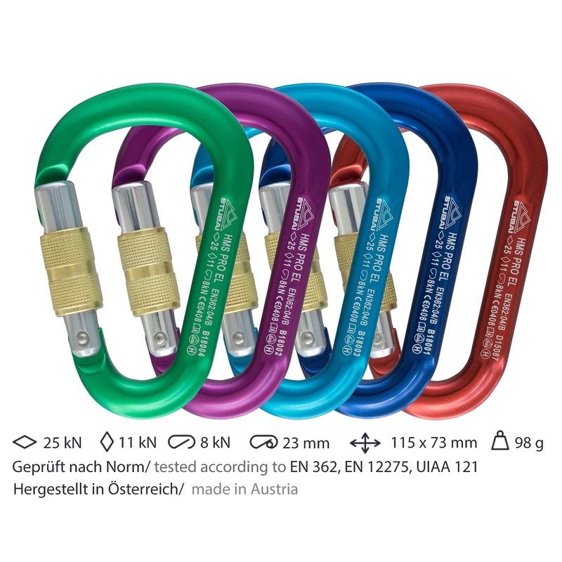 Hms Pro Stubai Sports Easylock Karab with Screw Gate Anodized