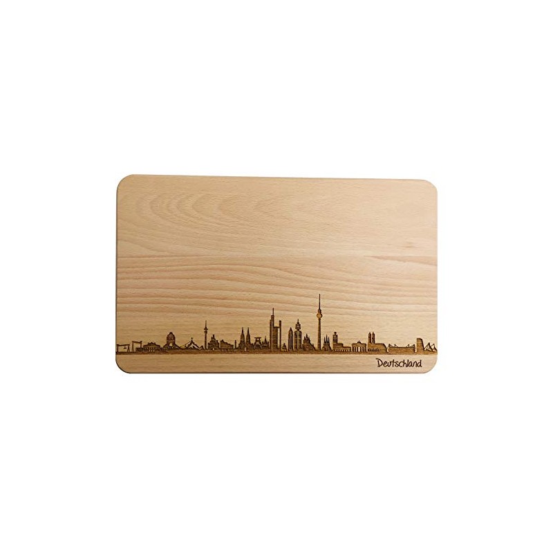 Bread Board Germany Skyline | Beech Breakfast Board | Wooden