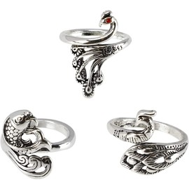 LYSAIMG 3Pcs Crochet Loop Ring,Adjustable Knitting Loop Crochet,Loop Ring Knitting Accessories,with Animal Shape Open Finger Ring.