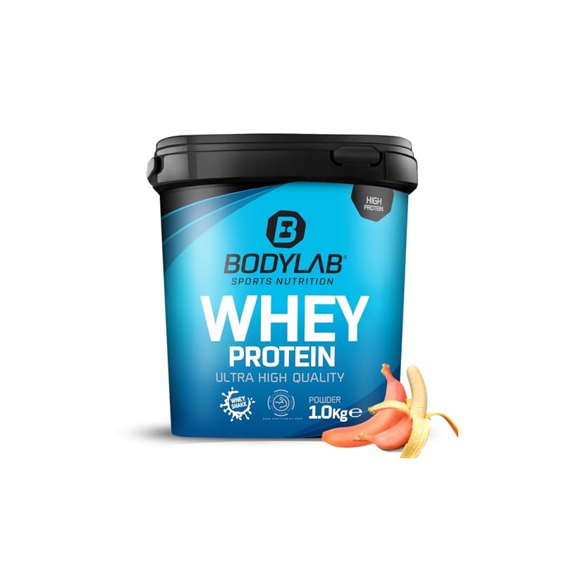 Bodylab24 Whey Protein Pulver, Rote Banane, 1kg