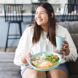 18pc Sage Wheat Straw Dinnerware Sets for 6 - Reusable & Durable Unbreakable Plates and Bowls Sets - Microwave & Dishwasher Safe Cups and Plates Sets for Kitchen - Lightweight & Portable RV Dishes