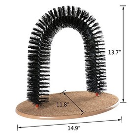 AikoPets Cat Self Groomer, Scratching Post & Interactive Toys - Arch Scratcher with Brush for Grooming & Shedding, Scratch Pad, and Catnip
