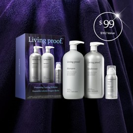 Living Proof Presenting Lasting Volume Holiday Kit, Jumbo Full Shampoo & Conditioner, and Travel Size Advanced Clean Dry Shampoo ($152 value)
