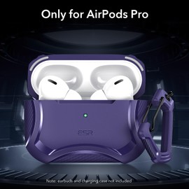 ESR for AirPods Pro 2 Case, MagSafe Ready, for AirPods Pro 2nd / 1st Generation (2023/2022/2019), Powerful Drop Protection, Magnetic Lid, Cyber Armor Tough for AirPods Pro Case, Purple