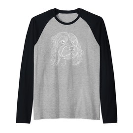 Line Art Cockapoo Cockerpoo Raglan Baseball Tee
