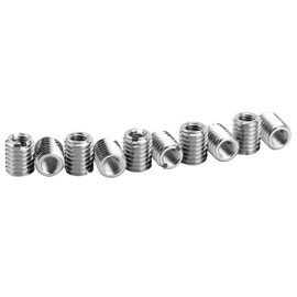 Tbest Threaded Inserts From M6 to M5, 10pcs Thread Insert Kit Reducing Nut 303 Stainless Steel Female M5x0.8 Male M8x1.25 0.4in Length