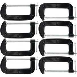 VUAOHIY C Clamp, 8 Pcs Heavy Duty Steel C Clamps Set, Cast Iron Frame T-handle C-Clamps for Woodworking, Welding, Building, Automotive Applications (6 Inch)