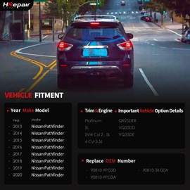 HRepair Chrome Tailgate Handle Garnish Finisher Molding,fits for 2013-2019 Nissan Pathfinder Liftgate Handle,Liftgate Trunk Opener,Liftgate Trim 90810-9PG0A