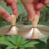 Ejoyous Finger Cymbals with Wooden Handles, 2PCS Hand Cymbals Copper