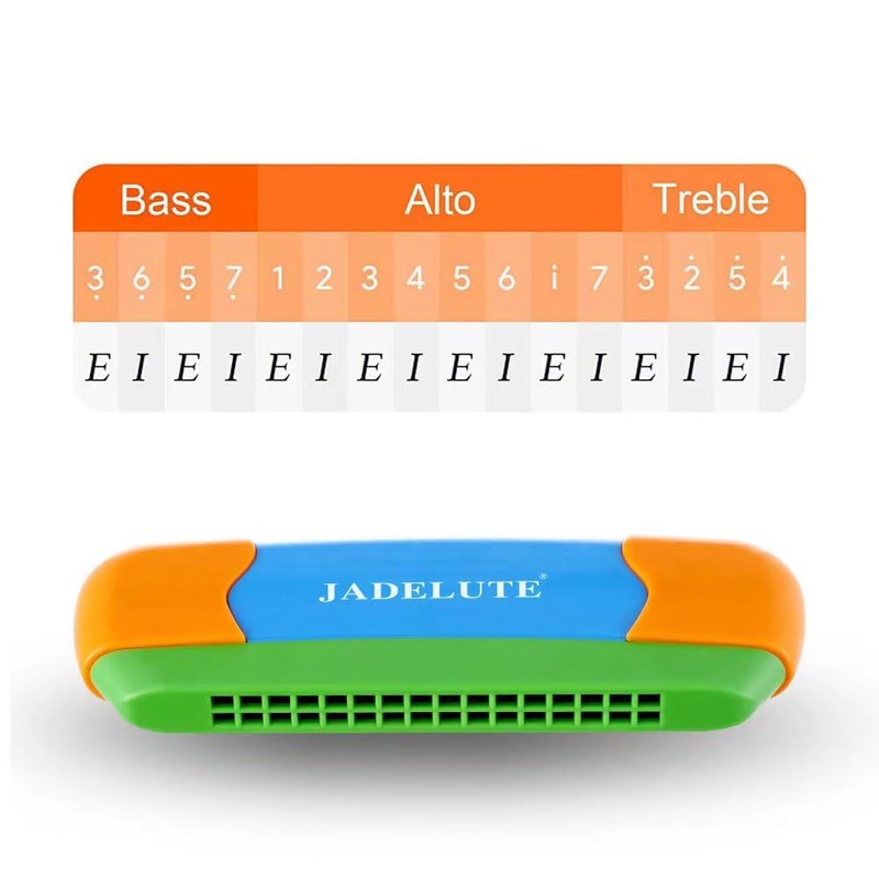 Harmonica | 16-Hole Musical Instrument for Early Education (Blue)